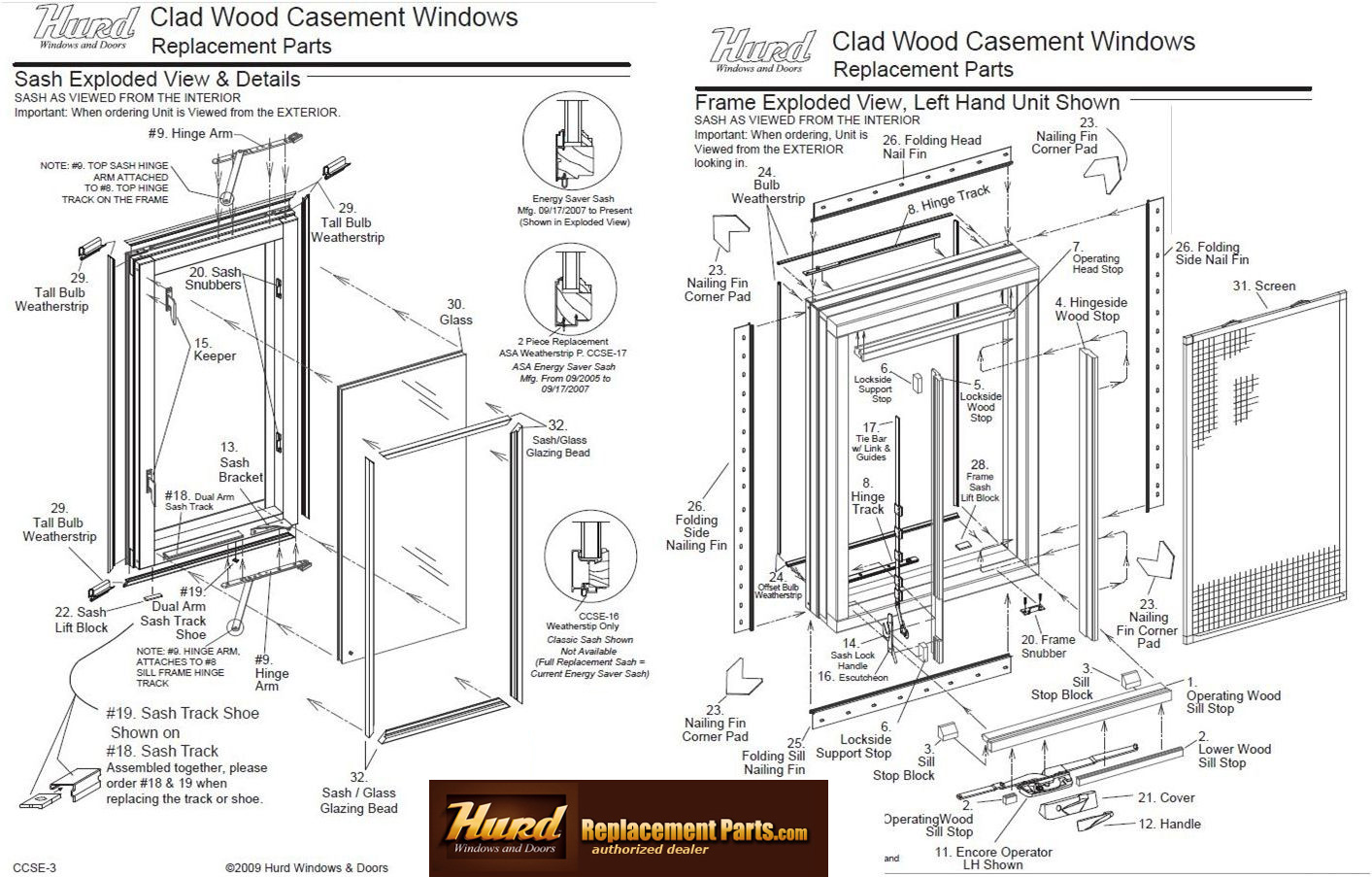 Gorell window replacement parts